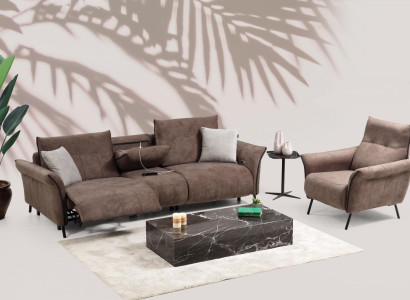 Luxus Komplett Set Viersitzer Sofa Couch Designer Sessel Modern Möbel